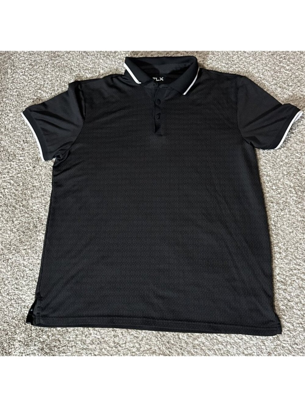 FLX Polo Shirt Men's Size Large L Black Performance Urban Commuter Collared